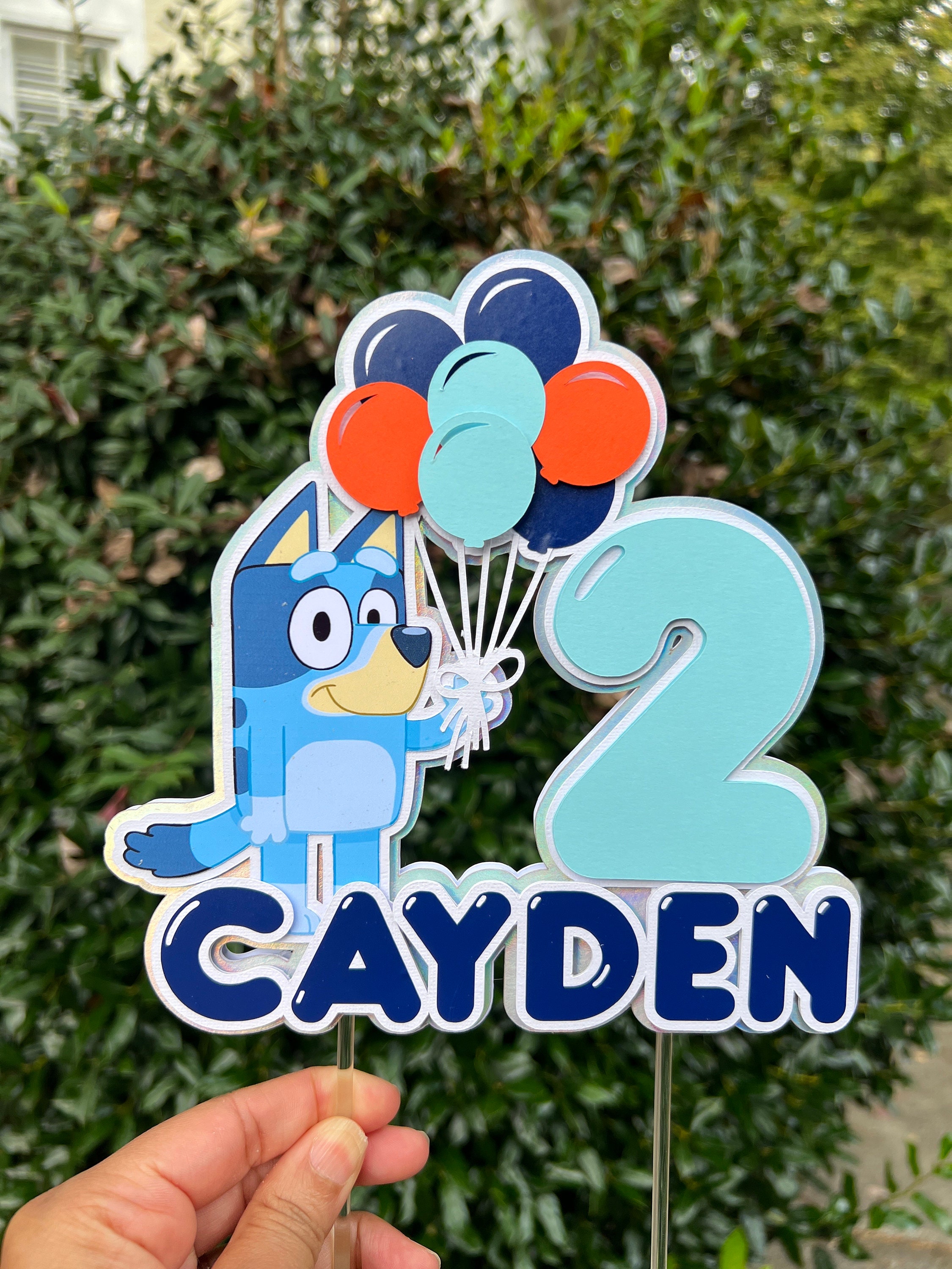 Personalized Bluey Inspired Cake Topper