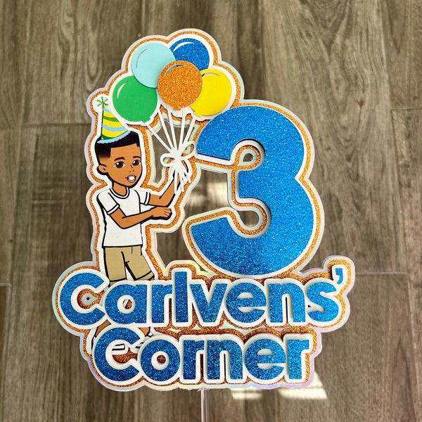 Personalized Gracie’s Corner Boy Cake Topper perfect for Gracie’s Corner Themed Birthday Parties.