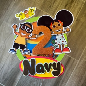 Bino & Fino Personalized shaker cake topper perfect for Bino and Fino Themed Parties