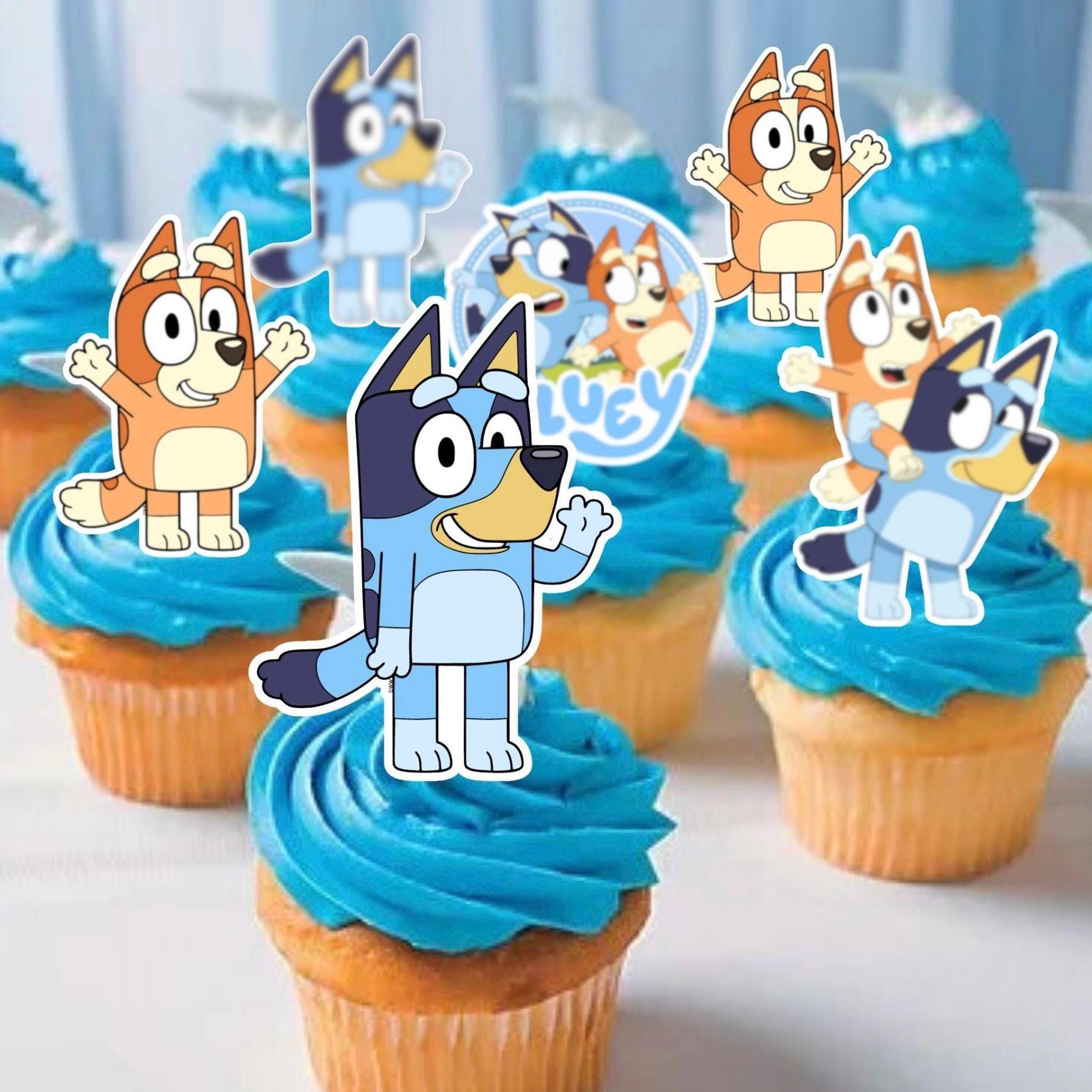 Personalized Bluey Inspired Cake Topper