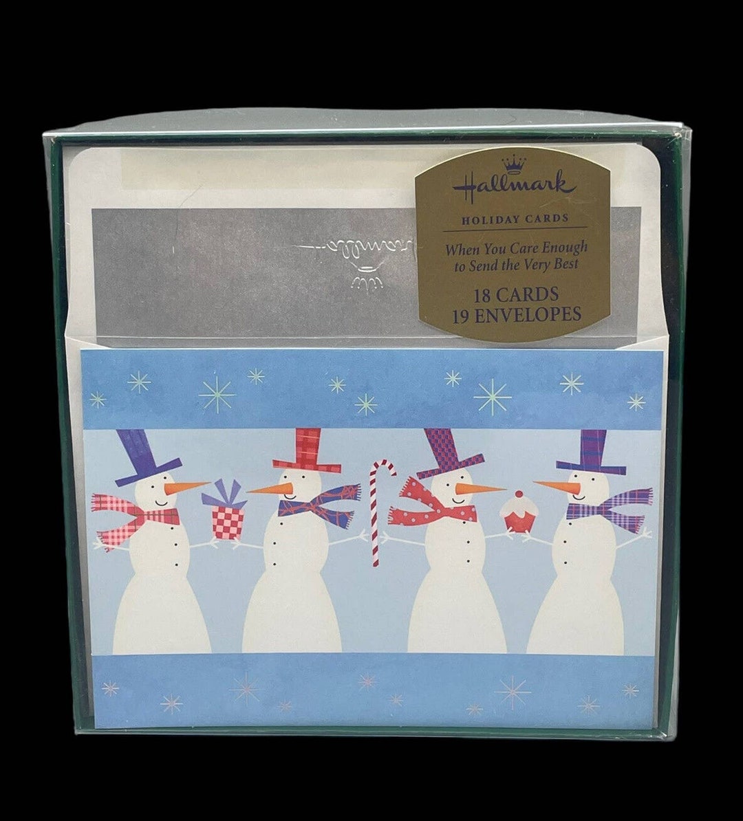 Hallmark Christmas Cards Boxed Set 18 Snowman Happy Holidays Etsy