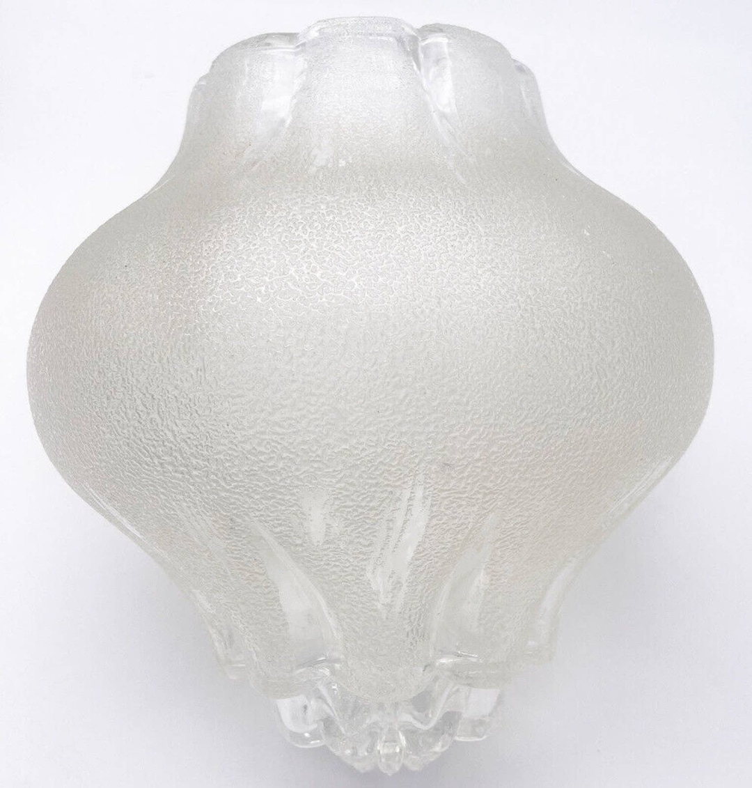 Vintage Mid Century Frosted Glass Light Fixture Globe Shade Ceiling