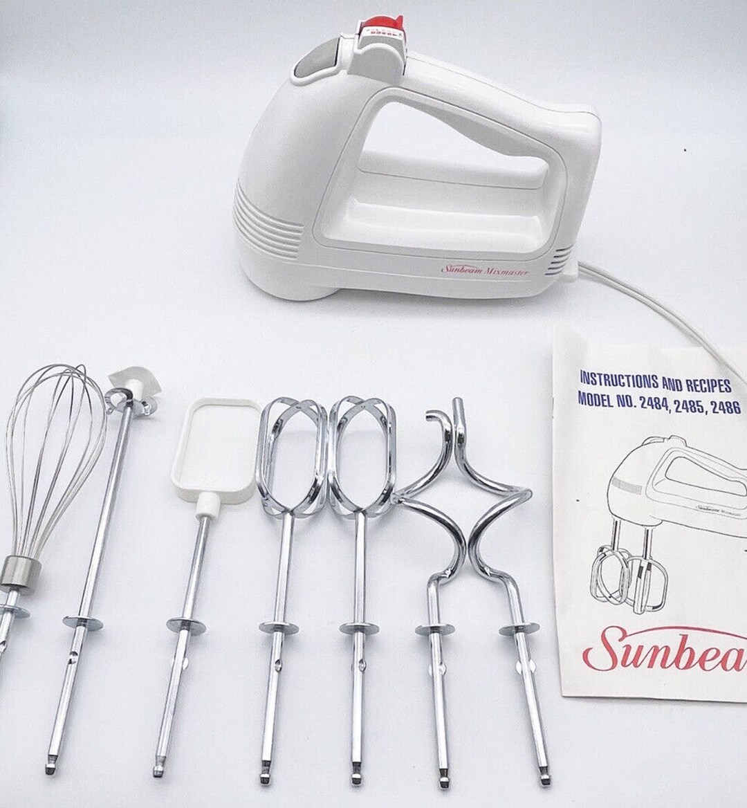 Vintage Sunbeam Mixmaster 6 Speed Handheld Mixer Beater 2486 Etsy