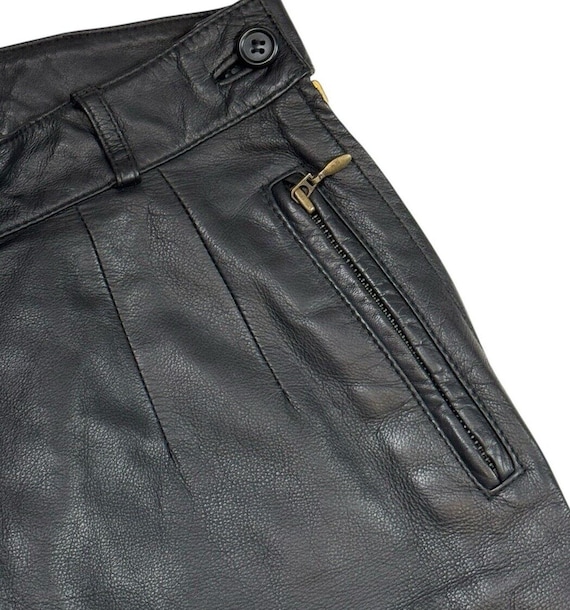 Vintage Black Cow Leather High Waisted Motorcycle Pants 40 Vintage Black Cow Leather High Waisted Motorcycle Pants 40