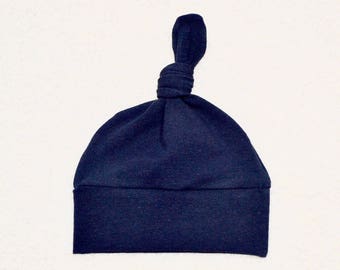 Navy Blue Solid Baby Knot Hat, Boy/Girl Hat, Newborn Hat, Soft Baby Hat, Baby Gift