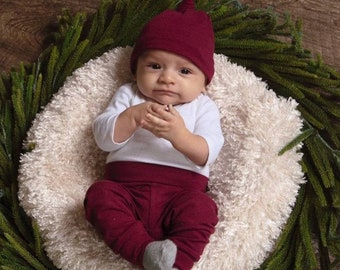 maroon newborn outfit