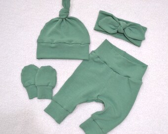 sage green baby grow