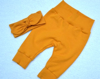 mustard baby leggings