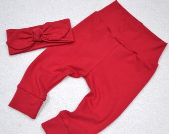 newborn red leggings