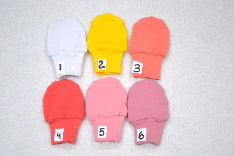 Baby Girl No Scratch Mittens Newborn Mittens Solid Color Etsy