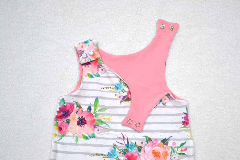 Baby Girl Harem Romper Watercolor Floral Stripe Romper Girl Etsy