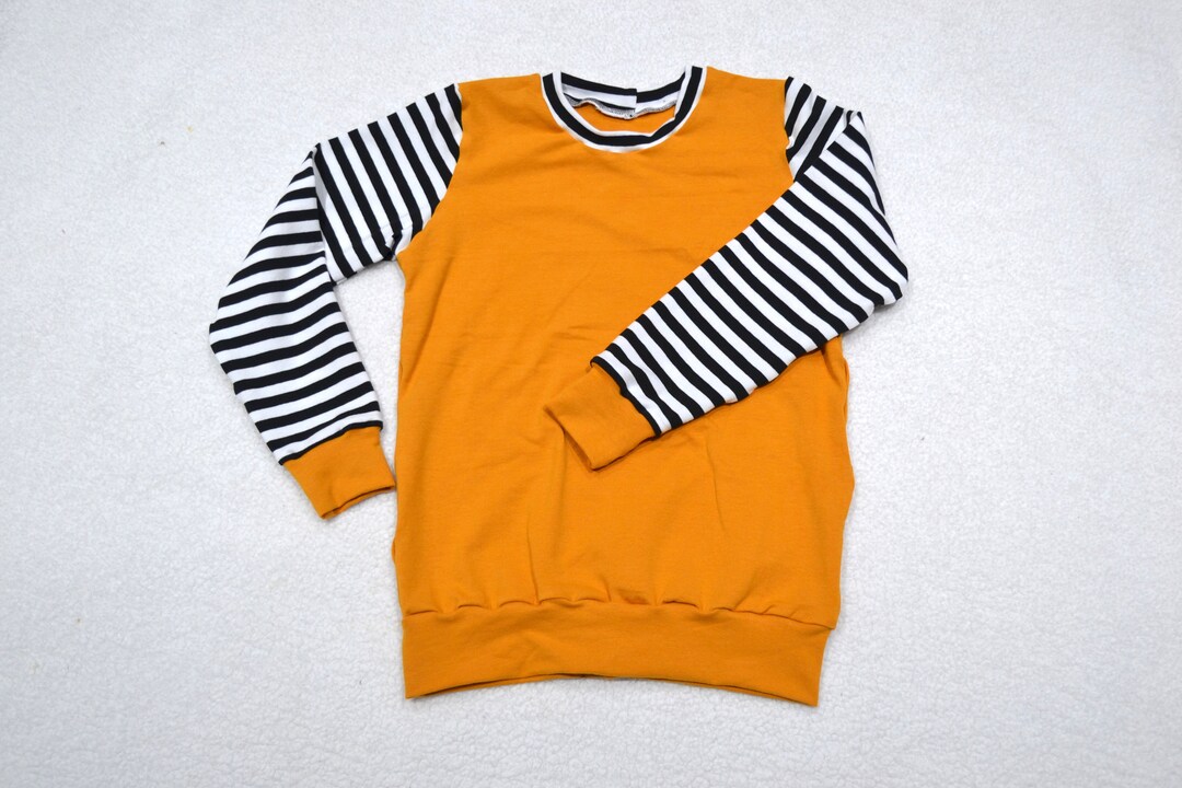 Baby Boy Long Sleeve Sweater Mustard Yellow/black White Etsy