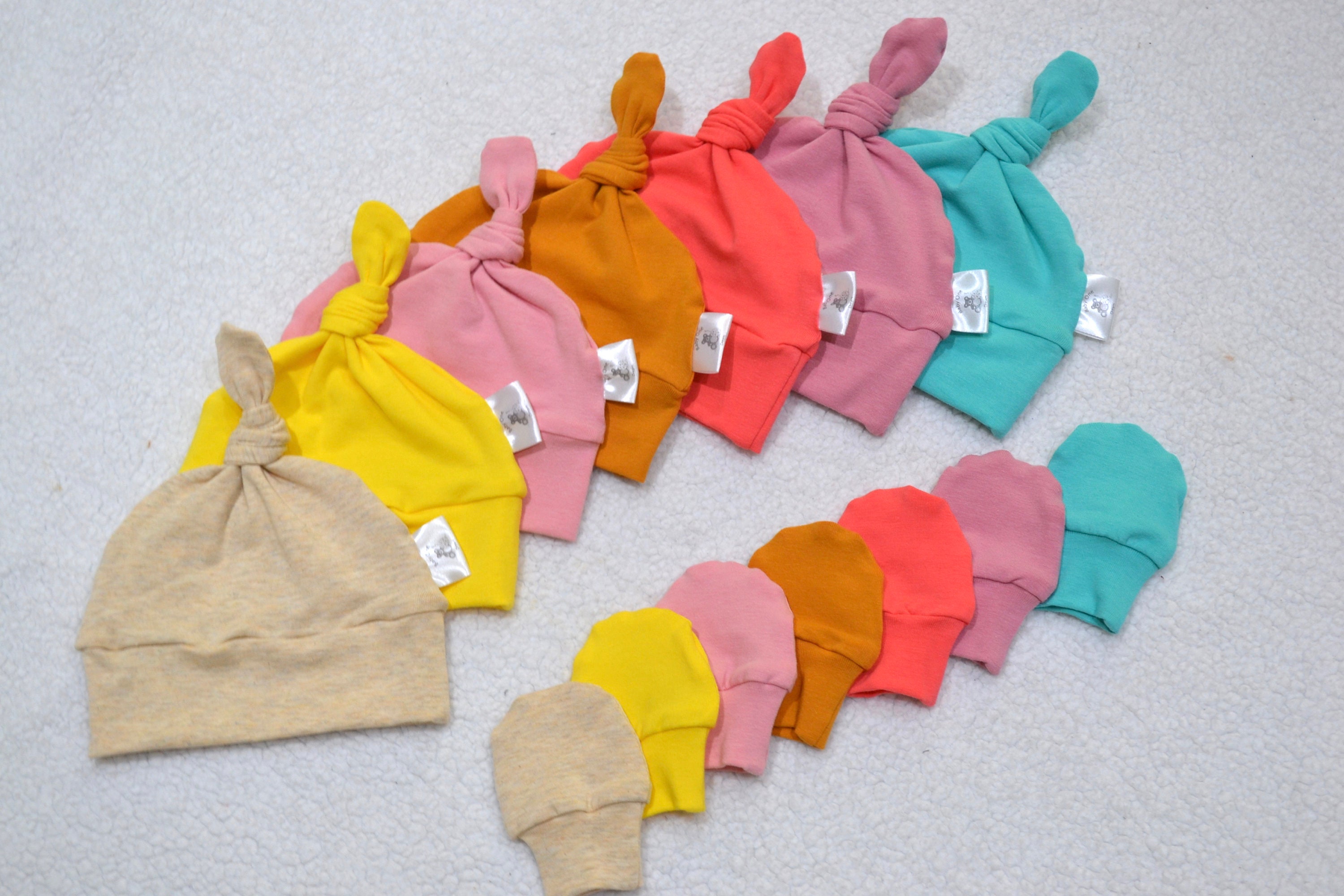 Baby Girl Knot Hat/Mittens Solid Hat/Mittens Set Baby Hat Etsy