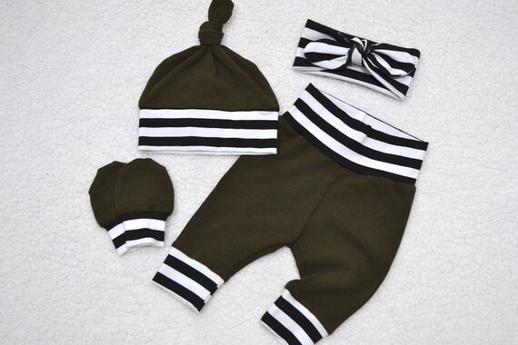 olive green newborn outfit