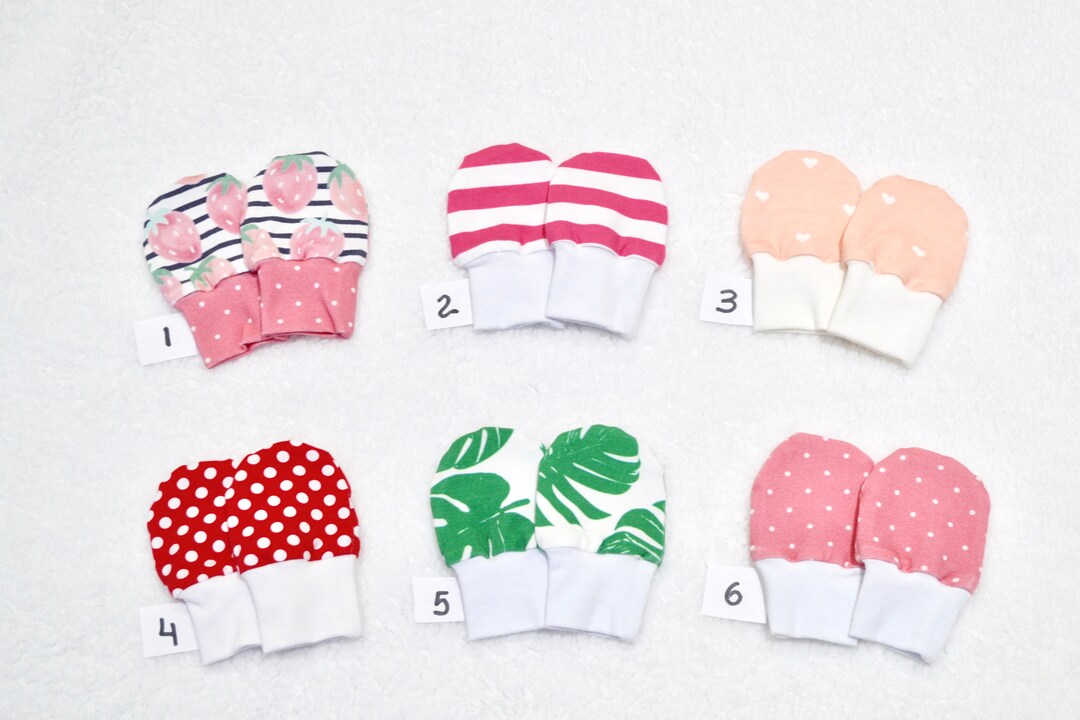 Baby Girl Mittens No Scratch Mittens Newborn Mittens Cotton Etsy