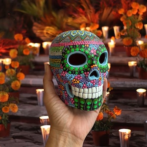 Calavera decorada a mano, piezas únicas en diferentes medidas. Dia de Muertos, Calaverita