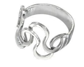 "Sterling Silber ""Schaum"" Ring. "Sterling Silber ""Schaum"" Ohrringe. Moderner Ring mit glänzendem Finish. Einzigartiger Design Sea Foam Ring.