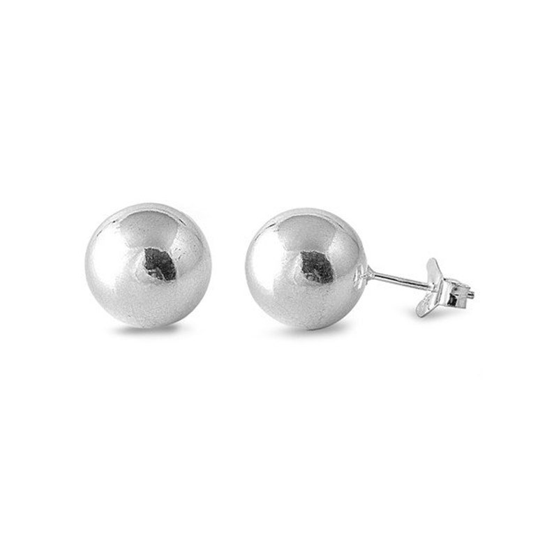 10 Mm Ball Stud Earrings In Sterling Silver | Arran View - Foto 5