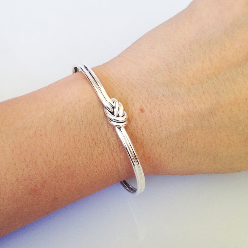 Sterling Silver Knot Cuff Bracelet. Solid Silver Nautical Knot Etsy