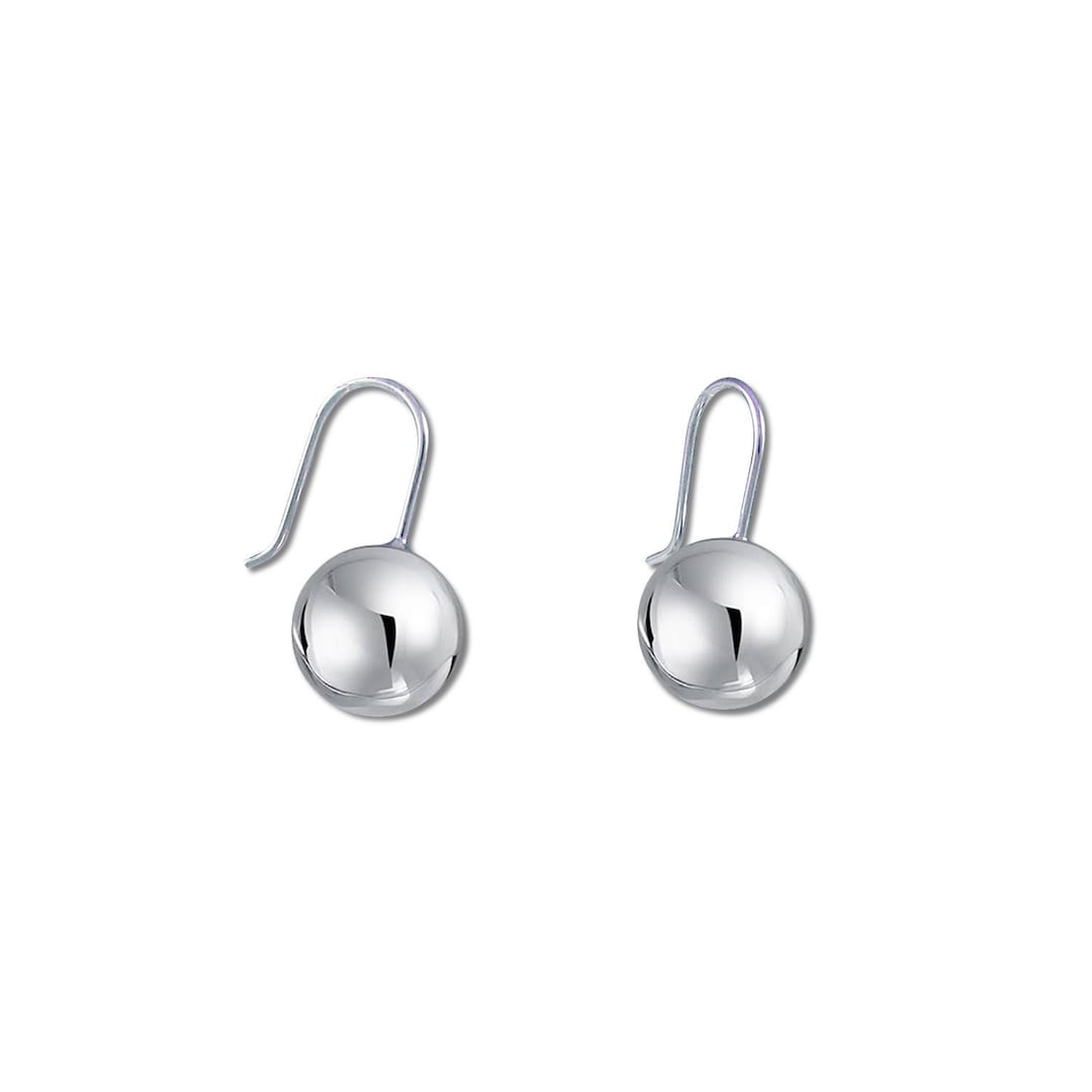 Sterling Silver Drop Ball Earrings Available in Sizes 6mm to 20mm Etsy