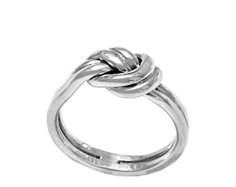 Sterling Silver Handmade Double Knot Ring, Sailor Knot, Love Knot, Promise Ring, Friendship Ring,