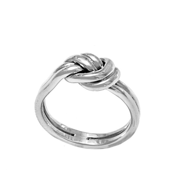 Sterling Silber Handgemachte Doppel Knoten Ring, Sailor Knoten, Liebes Knoten, Versprechen Ring, Freundschaft Ring,