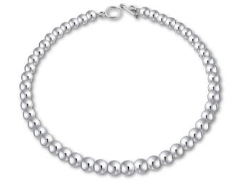 Sterling Silver Ball Beads Necklace, Classic Necklace, Heirloom Necklace, available in 3mm, 6mm, 8mm, 10mm 12mm & 3 Lengths