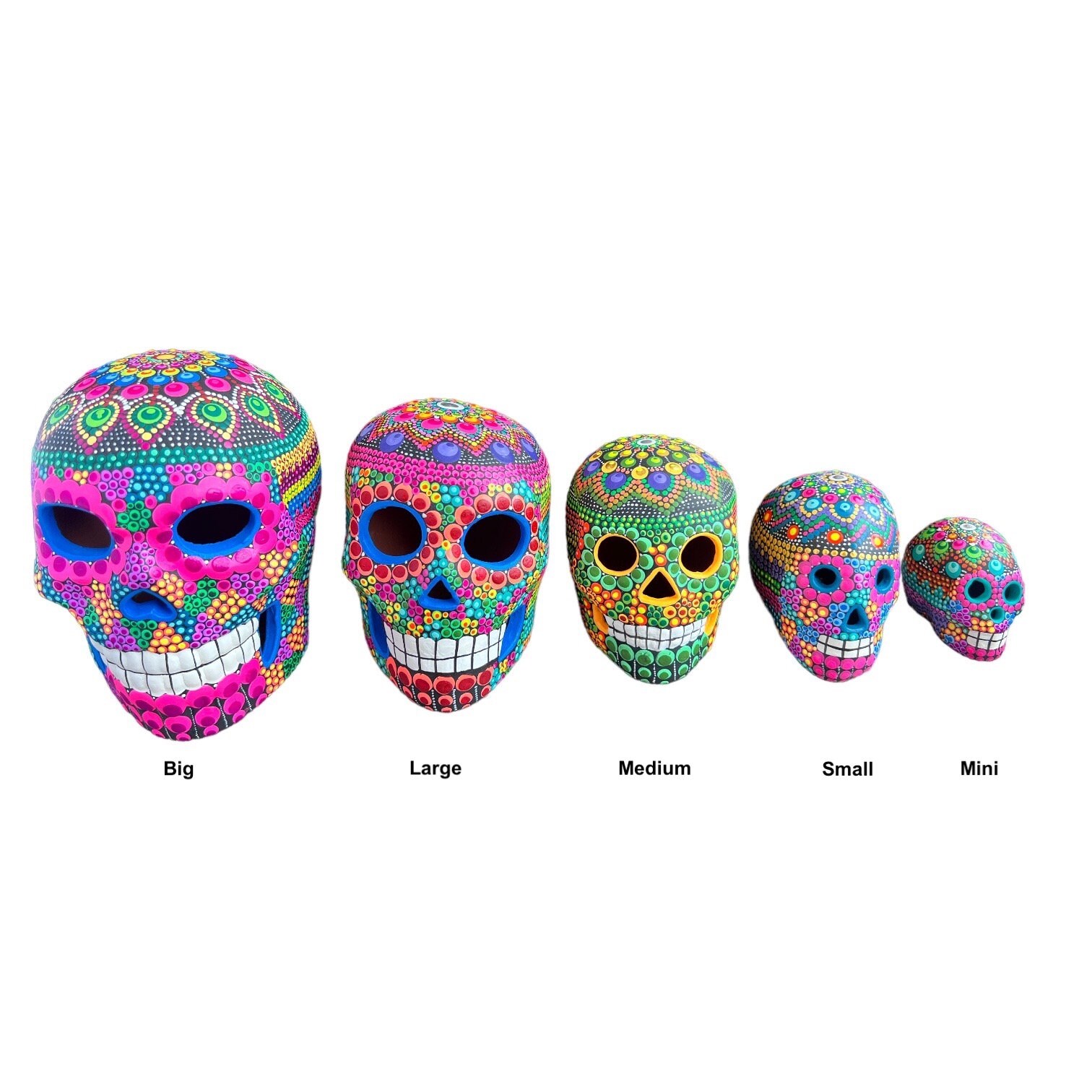 手描き粘土シュガースカル：メキシコの死者の日の装飾 - Etsy 日本