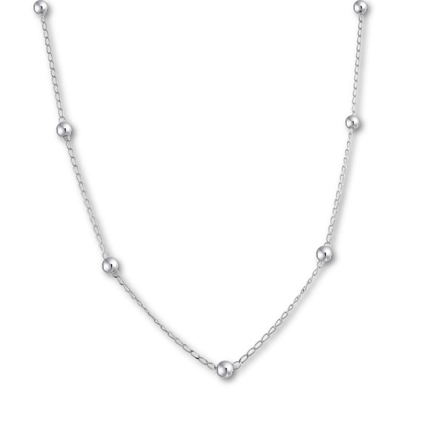 Silver Ball Chain Necklace with High Polish 6mm Ball Beads. Opera Length, Classic Necklace with Balls. Gifts for her. Versatile 2 in 1.