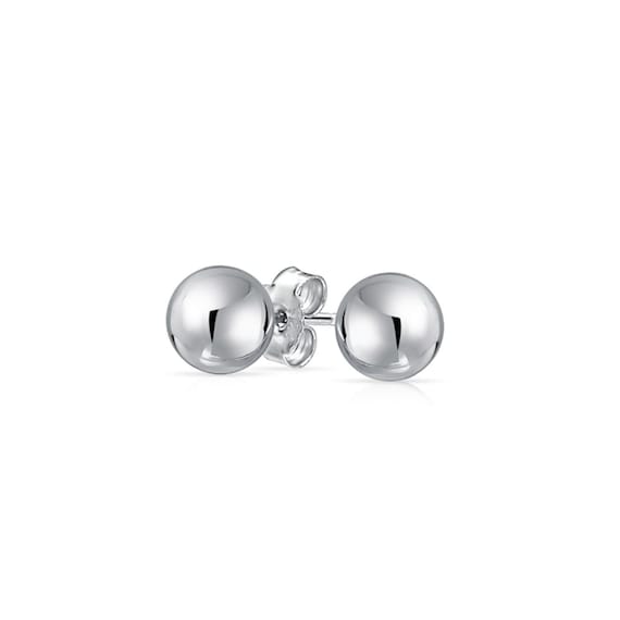Sterling Silver High Polish Ball Bead Stud Earrings Available - Etsy