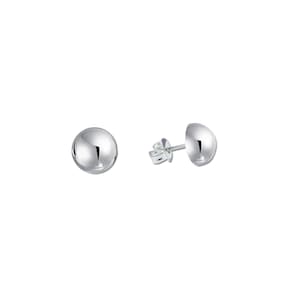 Sterling Silver High Polish Half Ball Stud Earrings Available in Sizes 6mm to 20mm. Dome Earrings. Half Circle Stud Earrings. image 1