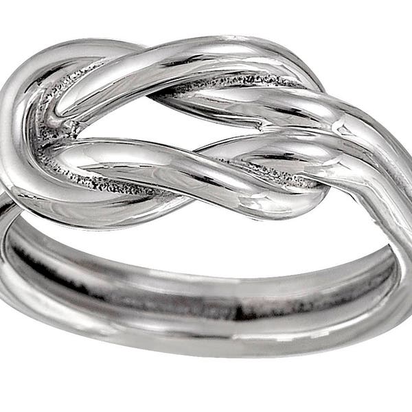 Handgemachte Sterling Silber Unendlichkeit Knoten Ring, Sailor Knoten, Liebesknoten
