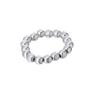 Sterling Silber .950 Silber Kugel Perlen Stretch Ring, Statement Ring, Slip on Ring, Elastisch, Bequemer Alltagsring,Klassischer Kugel Ring,