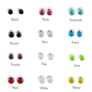 Fused Glass Handmade Ball Stud Earrings in many different colors!