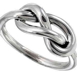Sterling Silber handgemachte Unendlichkeit Knoten Ring, Sailor Knoten, Liebesknoten, Freundschaftsknoten