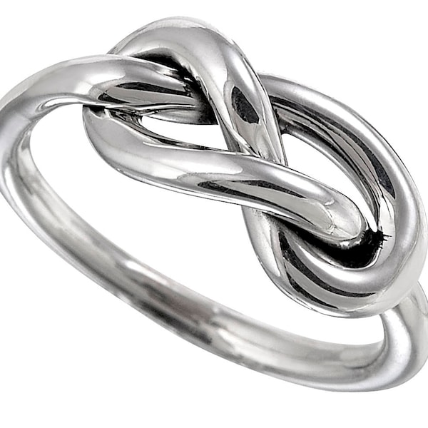 Sterling Silver Handmade Infinity Knot Ring, Sailor Knot, Love Knot, Friendship Knot