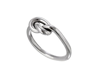 Sterling Silber handgemachter Single Knot Ring, Seemann Knoten, Liebesknoten, Freundschaftsknoten, Versprechen Ring