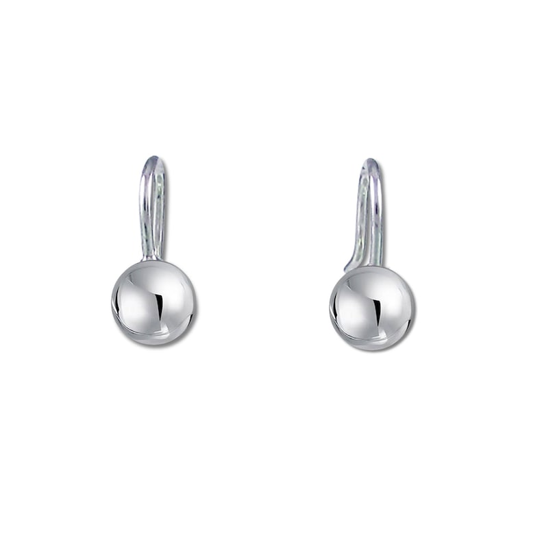 Sterling Silver Drop Ball Earrings Available in Sizes 6mm Etsy
