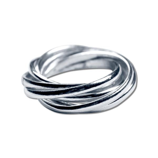 7 ineinandergreifende Silber Bänder Ring. Sieben Ringe zusammen Ring. Ineinander greifende Ringe, Spaß, Spinner Ring. Einzigartiger Ring, Geschenke für Sie