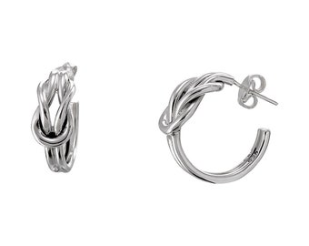 Sterling Silver Nautical Knot Hoops. Infinity, Celtic, Eternal Knot Hoops. Sailor Knot, Friendship Knot Earrings. Gifts for her.