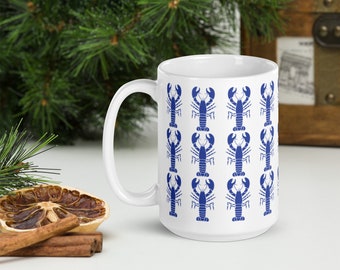 Maine Lobster Coffee Mug, Christmas Coffee Mug, Hostess Gift, Housewarming Gift