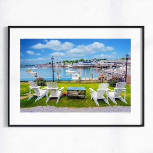 Coastal Maine Harbor  Seascape Photo, Nautical Wall Art,  Maine Photography