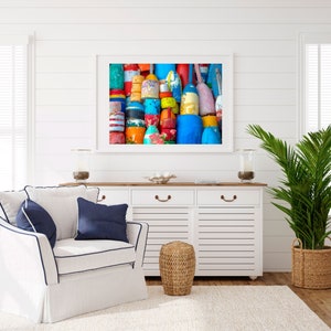 Nautical Photographic Print, Lobster Buoy Print, Coastal Wall Art, Cape Cod Buoys, Unframed