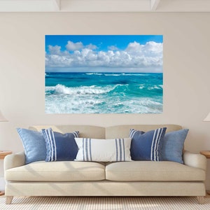Ocean Wave Art , Large Metal Print, Ocean Seascape Metal Print, Coastal Wall Art