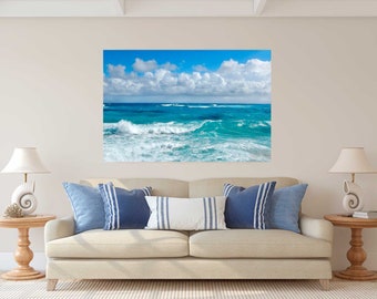 Ocean Wave Art , Large Metal Print, Ocean Seascape Metal Print, Coastal Wall Art