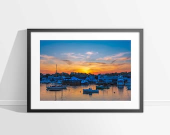 Boothbay Harbor Maine Sunset, Maine Photography, Coastal Wall Art, Maine Print