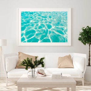Large Fine Art Ocean Water Print, Coastal Decor, Ocean Print, Beach Photography, Aqua and Teal Blue