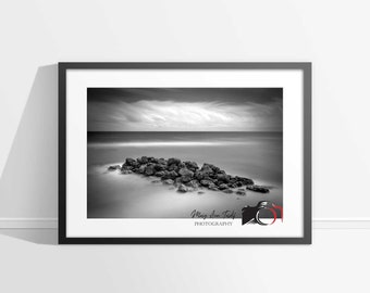 Fine Art Seascape Photographic Print, Fine Art Black and White Photography, Coastal Photography