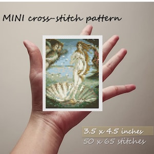 Birth of Venus Mini Cross stitch pattern Venus painting by Sandro Botticelli Mini Artwork PDF Small masterpiece Renaissance Art cross-stitch