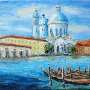 Venice Original oil painting Venice Cityscape Oil painting Venetian Bridge Italy landscape Textured Impasto oil Wall Art Modern art Gift